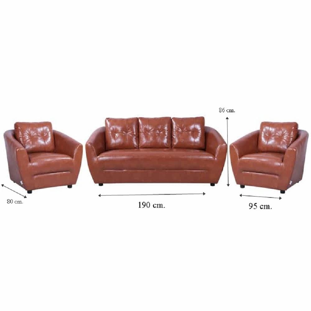 ชุดโซฟา 5 ที่นั่ง AS FURNITURE ROOF LBWB21 PVC น้ำตาลอ่อน