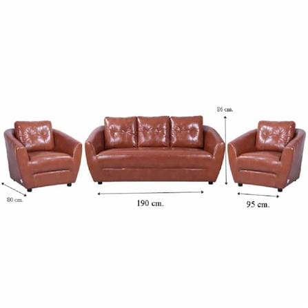 ชุดโซฟา 5 ที่นั่ง AS FURNITURE ROOF LBWB21 PVC น้ำตาลอ่อน_7