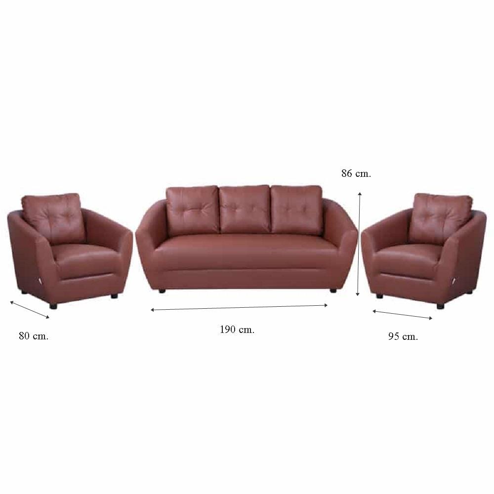 ชุดโซฟา 5 ที่นั่ง AS FURNITURE ROOF LBWD41 PVC สีน้ำตาลอ่อน