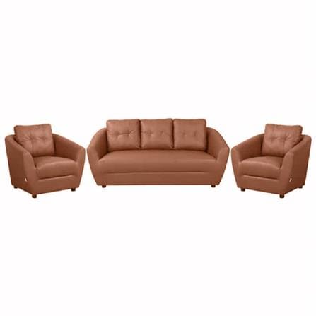ชุดโซฟา 5 ที่นั่ง AS FURNITURE ROOF LBWD41 PVC สีน้ำตาลอ่อน_0