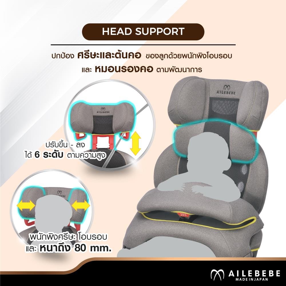 คาร์ซีท AILEBEBE คาร์ซีทเด็กโตSarattoBL_4