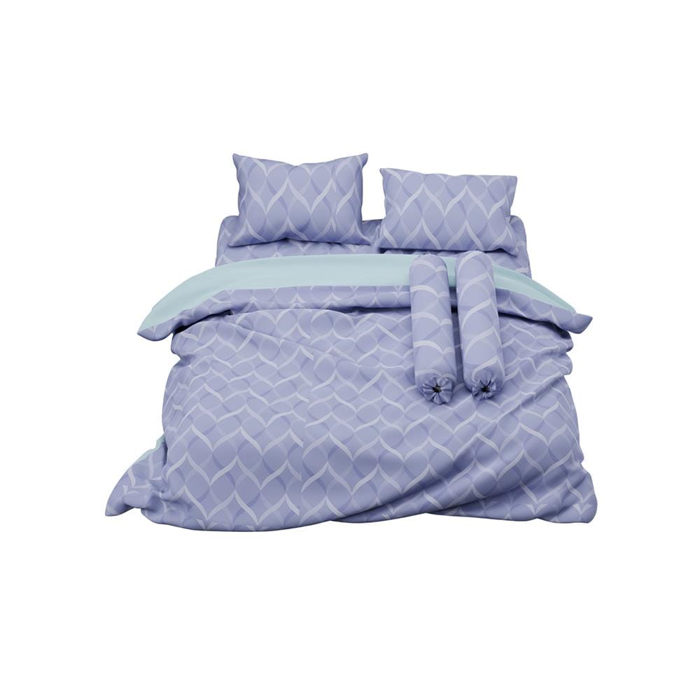 ชุดผ้าปูที่นอน 6 ฟุต 6 ชิ้น SATIN PLUS PRINT LK033