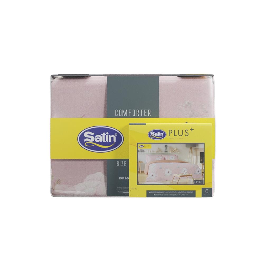ชุดผ้าปูที่นอน 6 ฟุต 6 ชิ้น SATIN PLUS PRINT PP021