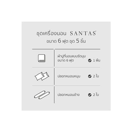 ชุดผ้าปูที่นอน 6 ฟุต 5 ชิ้น SANTAS MARVY GR_6