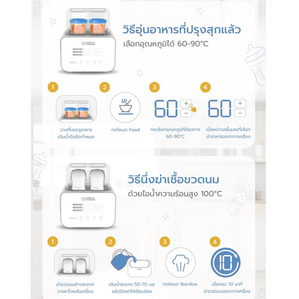 เครื่องอุ่นนม PRINCE & PRINCESS_9