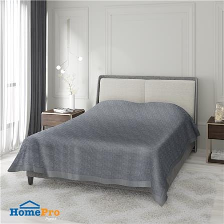 ผ้าคลุมเตียง 6 ฟุต HOME LIVING STYLE CARLTON สีเทา_4