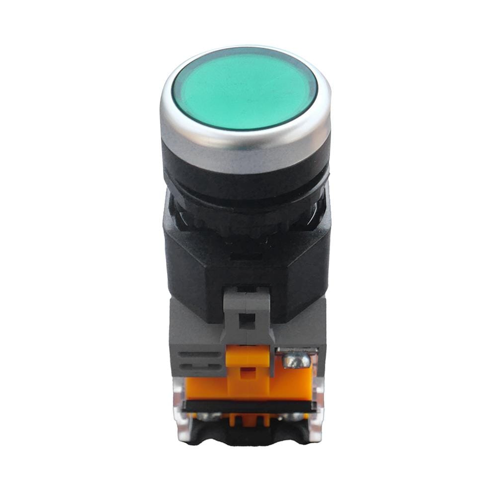 สวิตช์ปุ่มกด LED CT ELECTRIC LA38-11D/GR 22 มม. สีเขียว
