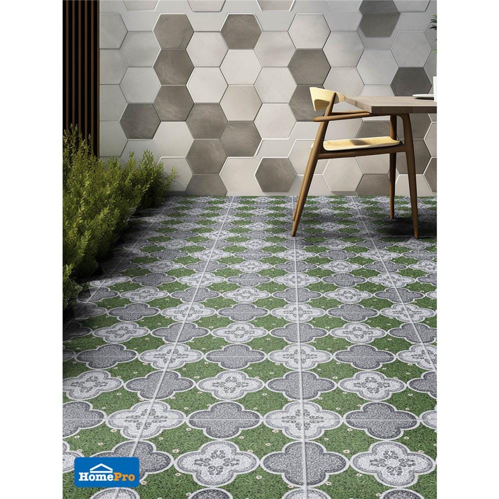 กระเบื้องพื้น 16x16 นิ้ว TARA สกาโล เทาเขียว PM 0.96M2