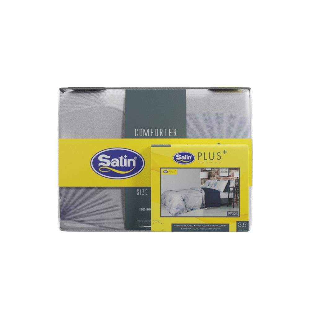 ชุดผ้าปูที่นอน 3.5 ฟุต 4 ชิ้น SATIN PLUS PRINT PP025