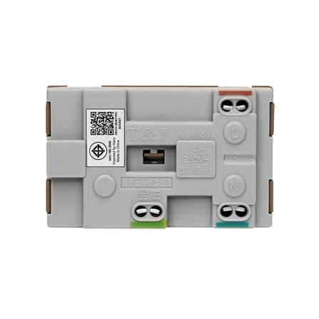 ชุดเต้ารับคู่ 3 ขา พร้อมเซฟตี้เบรคเกอร์ HACO DECO 16 แอมป์ สีขาว_4