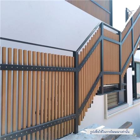 ไม้ระแนง WPC แบบกลวงหน้าใหญ่ WATSADUNIYOM 7.4X3.7X300 ซม. สีสัก_1