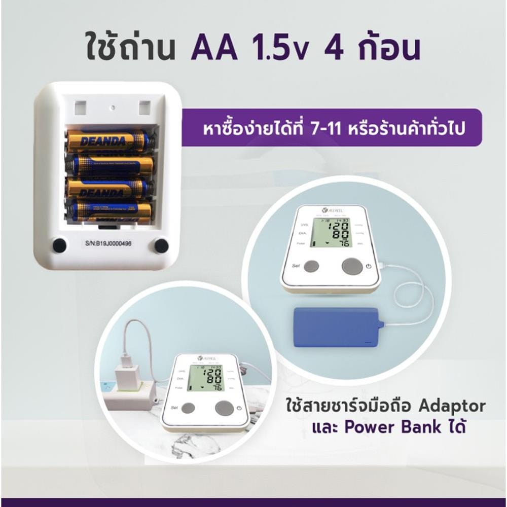 เครื่องวัดความดันโลหิต ALLWELL BP2005_3