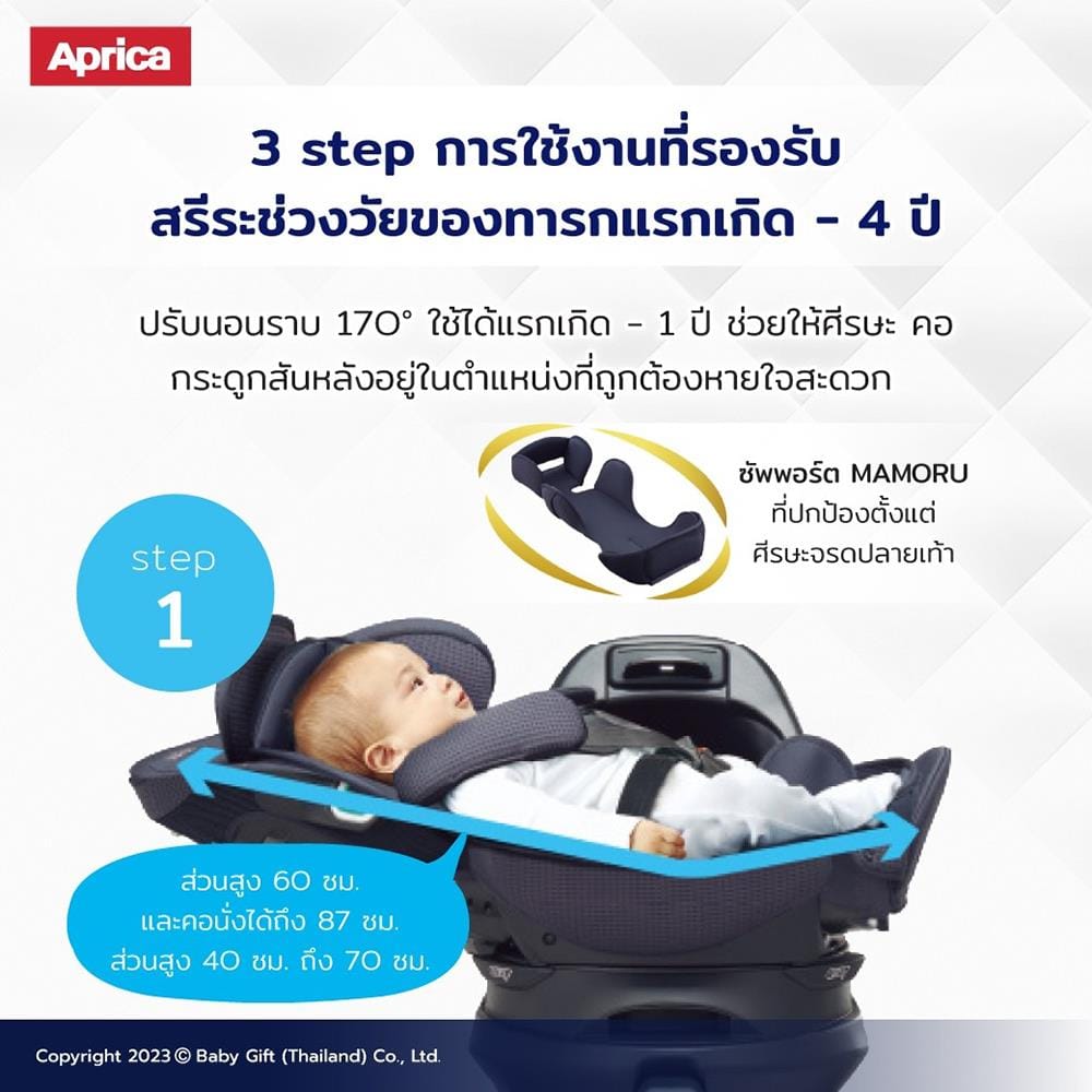 คาร์ซีท APRICA Fladea Grow SafetyPlus_9