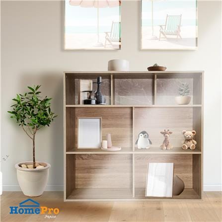 ชั้นวางของทึบ 7 ช่อง ME LIVING SOLID OAK/MARBLE_3
