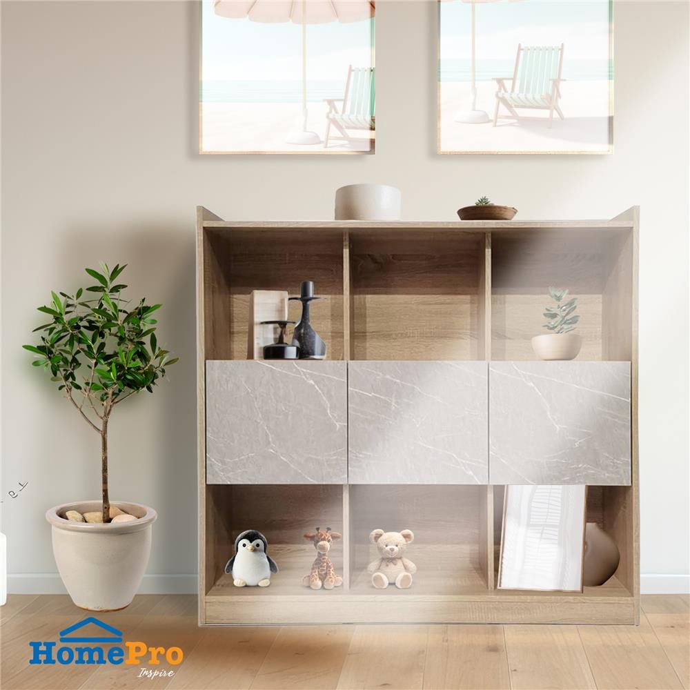 ชั้นวางของผสม 8 ช่อง ME LIVING SOLID OAK/MARBLE GREY