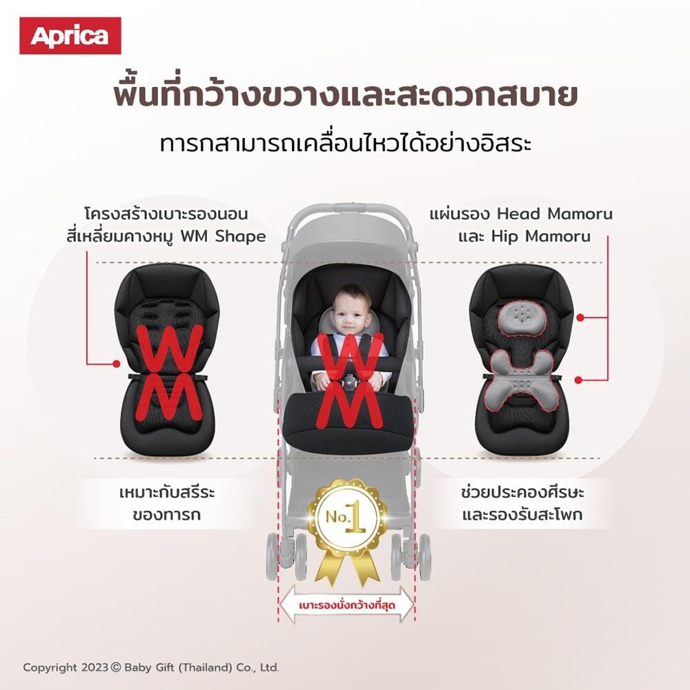 รถเข็นเด็ก APRICA Optia Cushion GraceBK_10