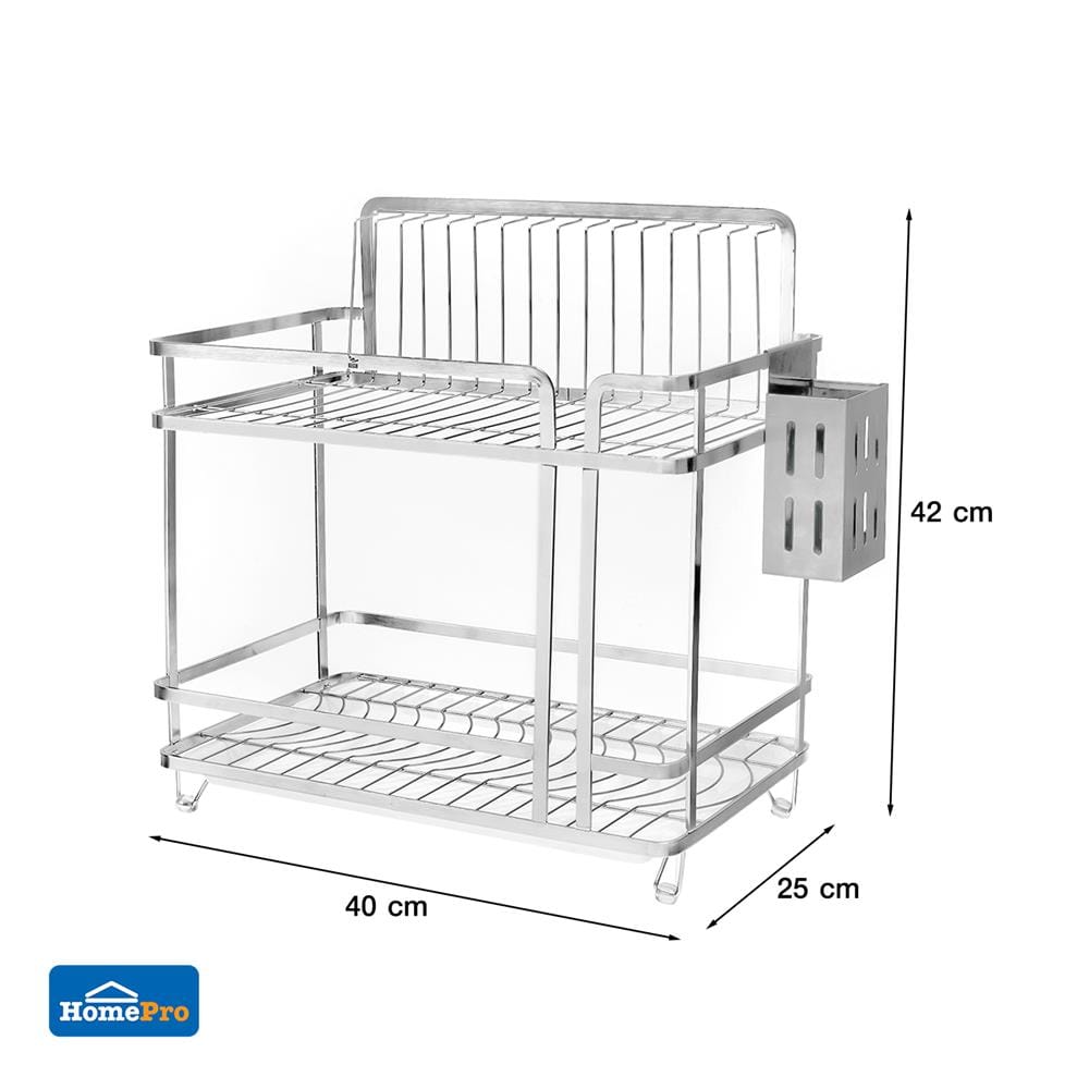ชั้นวางจานสเตนเลส 2 ชั้น KECH HEFTY 40 ซม.