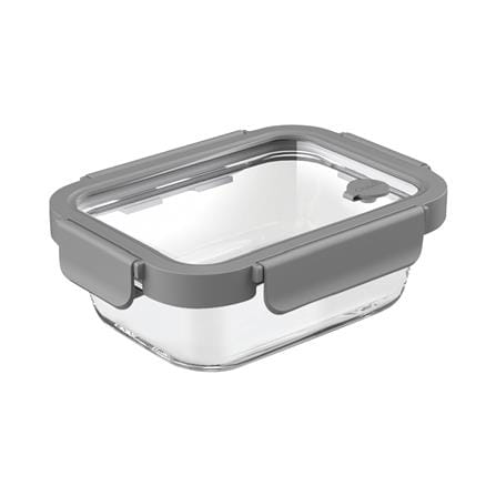 กล่องอาหารเหลี่ยม OCEAN GLASS REGO BOX 0.64 ลิตร สีเทา/ใส_0