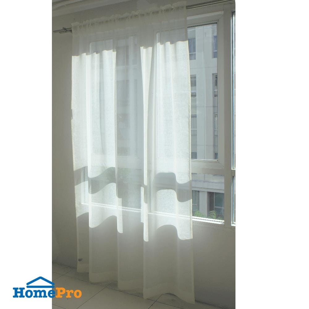 ผ้าม่านโปร่งสอดหู ME LIVING SLAB 145X220 ซม. สีขาว
