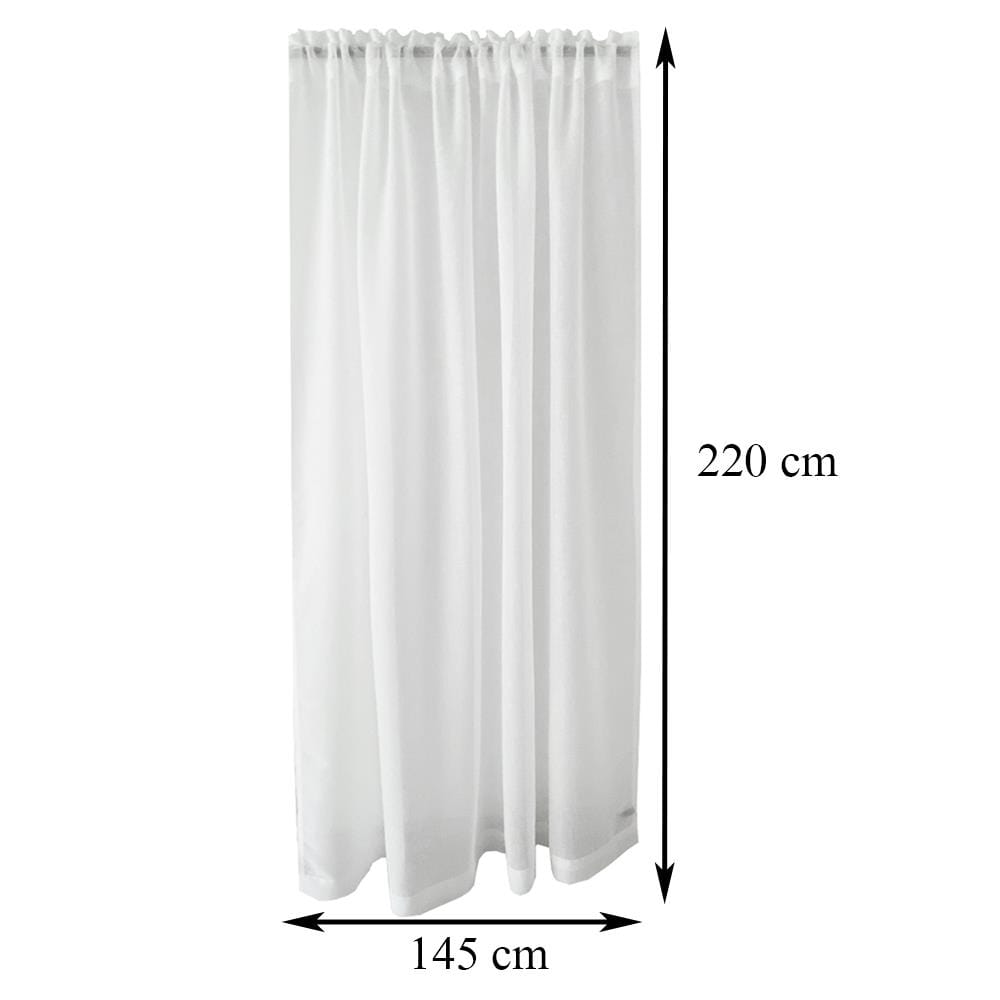 ผ้าม่านโปร่งสอดหู ME LIVING SLAB 145X220 ซม. สีขาว