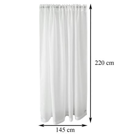 ผ้าม่านโปร่งสอดหู ME LIVING SLAB 145X220 ซม. สีขาว_4