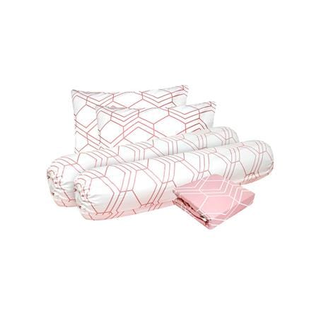 ชุดผ้าปูที่นอน 5 ฟุต 5 ชิ้น SLUMBERLAND ELLAND สี WHITE/PINK_1