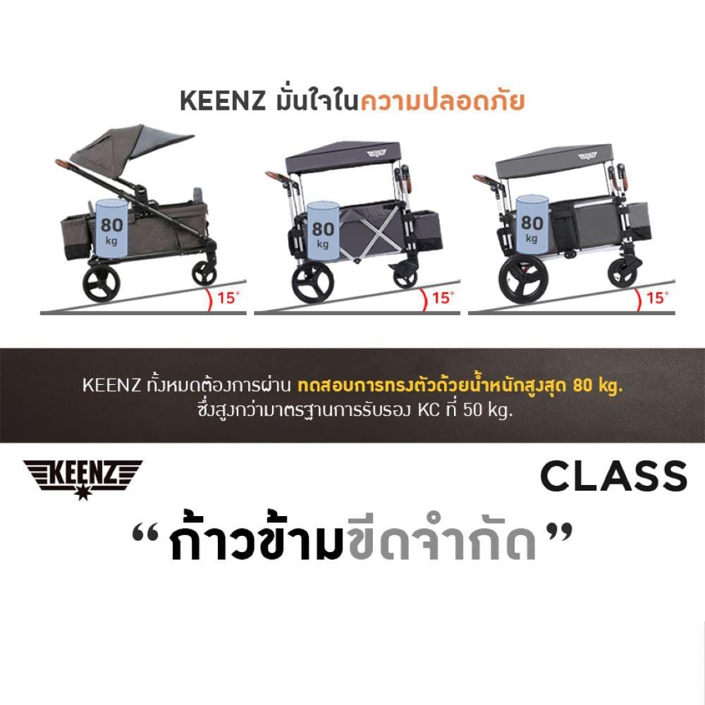 รถเข็น2ที่นั่ง KEENZ รุ่น CLASS WAGON ดำ_4