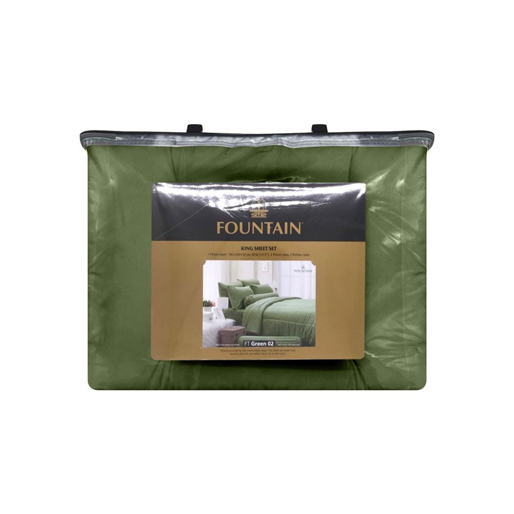 ชุดผ้าปูที่นอน 5 ฟุต 6 ชิ้น FOUNTAIN COLOR 70204-FTGREEN02