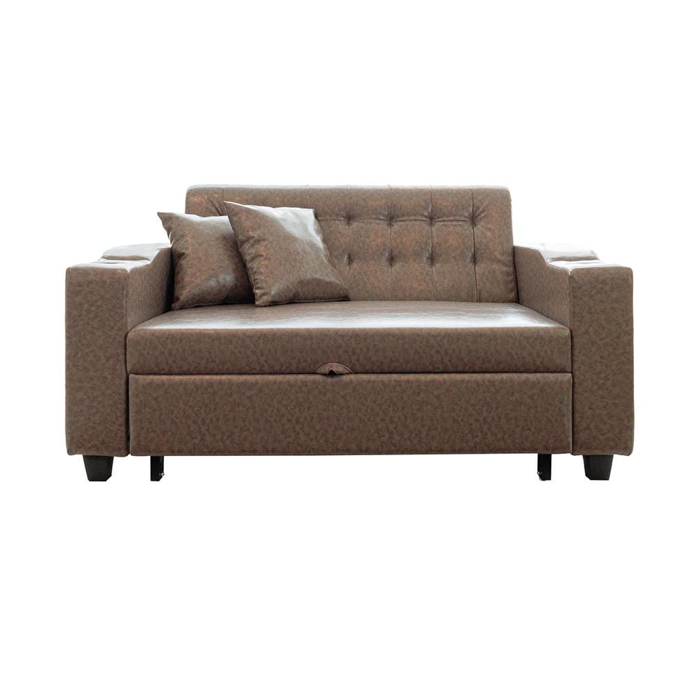 โซฟาเบด CCR FURNITURE รุ่น HOLLYWOOD (ฮอลลีวูด) ขนาด 156 cm. หนัง PREMIUM PU สีน้ำตาล (PQ003-12) พร้อมที่วางแก้วน้ำ_0