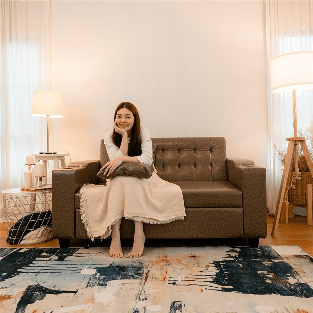 โซฟาเบด CCR FURNITURE รุ่น HOLLYWOOD (ฮอลลีวูด) ขนาด 156 cm. หนัง PREMIUM PU สีน้ำตาล (PQ003-12) พร้อมที่วางแก้วน้ำ_4