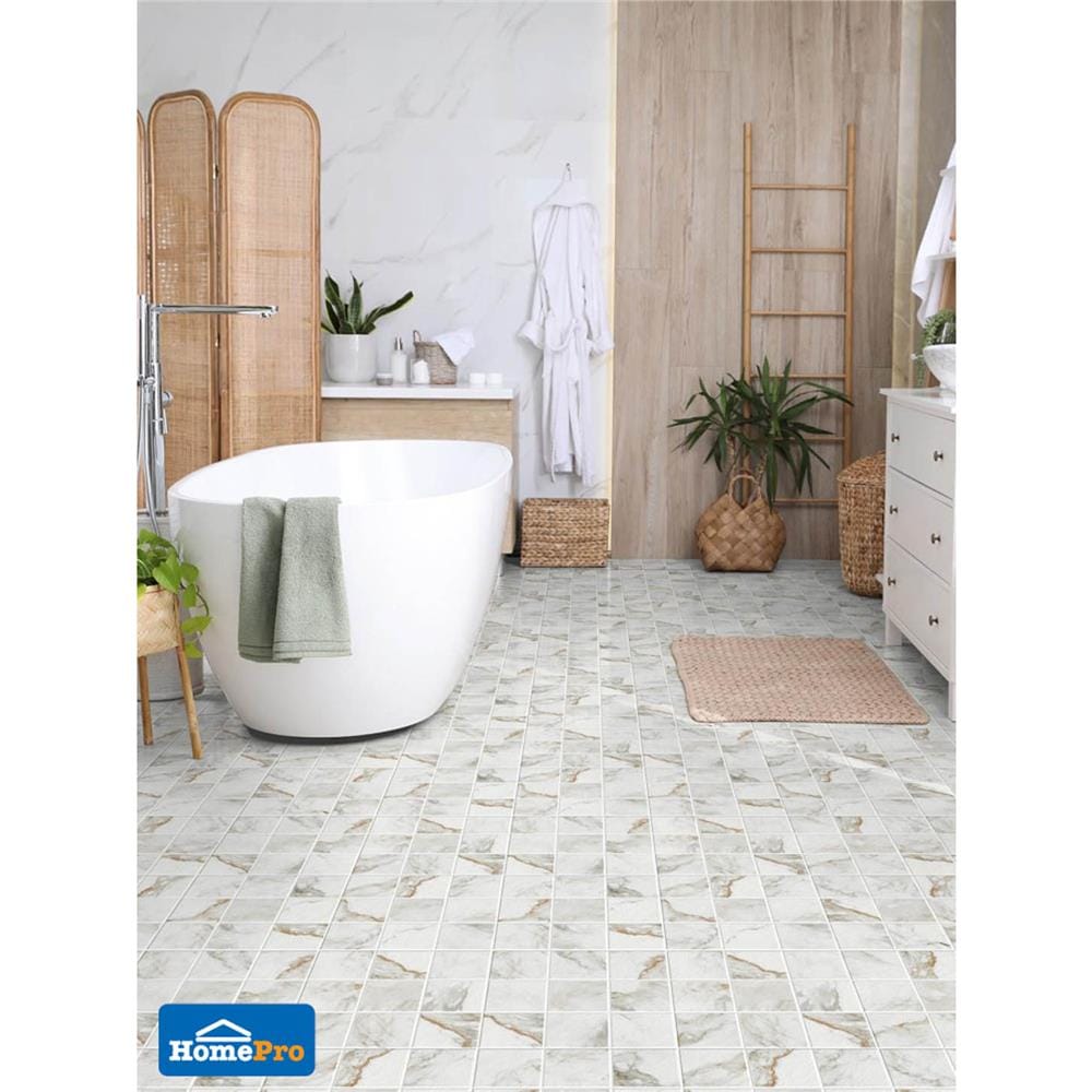กระเบื้องพื้นพอร์ซเลน 30x30 ซม. COTTO มาโม่ อีร่า (HYG) ขาว PM 1M2