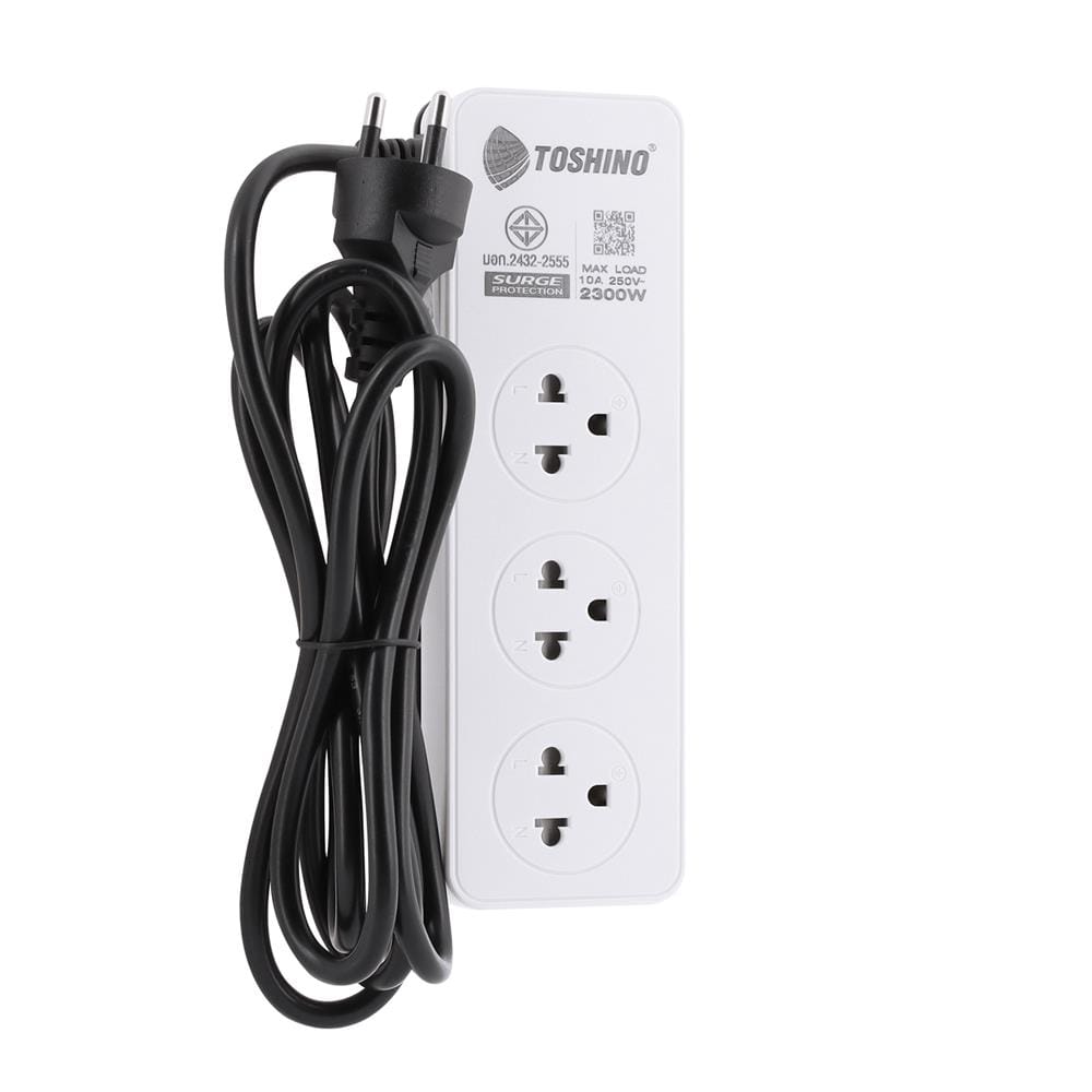 รางปลั๊กไฟ 3 ช่อง 3 USB TOSHINO CW-33USB 2 เมตร