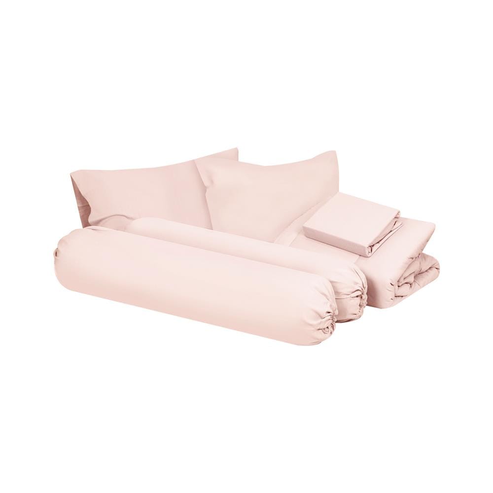 ชุดผ้าปูที่นอน 6 ฟุต 6 ชิ้น HOME LIVING STYLE AIR-FEEL สี PINK