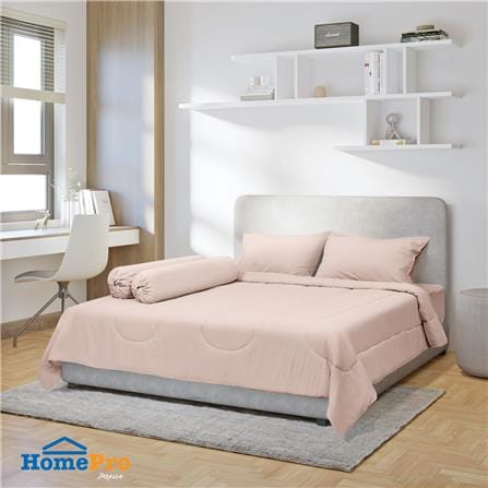 ชุดผ้าปูที่นอน 6 ฟุต 6 ชิ้น HOME LIVING STYLE AIR-FEEL สี PINK_0