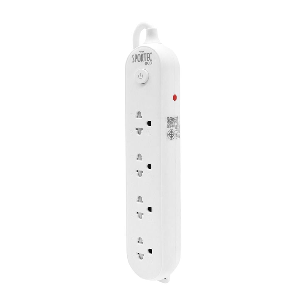 รางปลั๊กไฟว็อกซ์ 4 ช่อง 1 สวิตซ์ VOX EC01-140WH 3 เมตร สีขาว