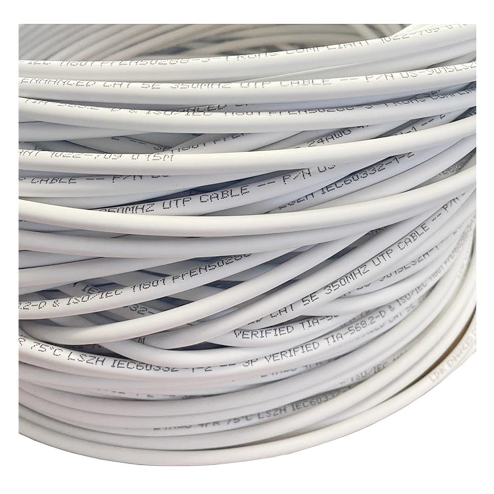สายแลน CAT5E LINK US-9015LSZH-1 100 ม. สีขาว