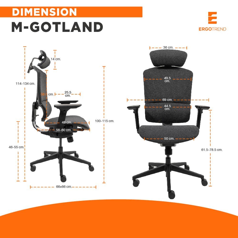 เก้าอี้สุขภาพ ERGOTREND M-GOTLAND สีเทา