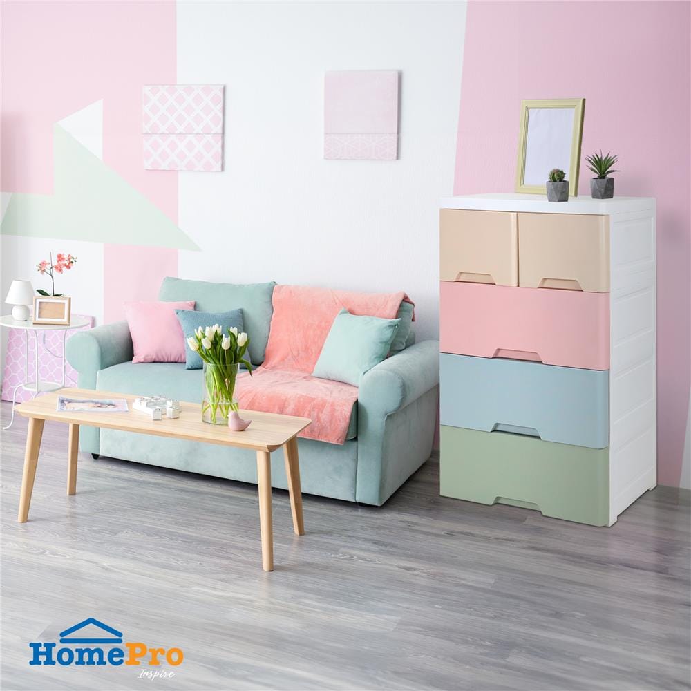 ตู้ลิ้นชัก 4 ชั้นทึบ STACKO NEAT 65x46x105 ซม. PASTEL