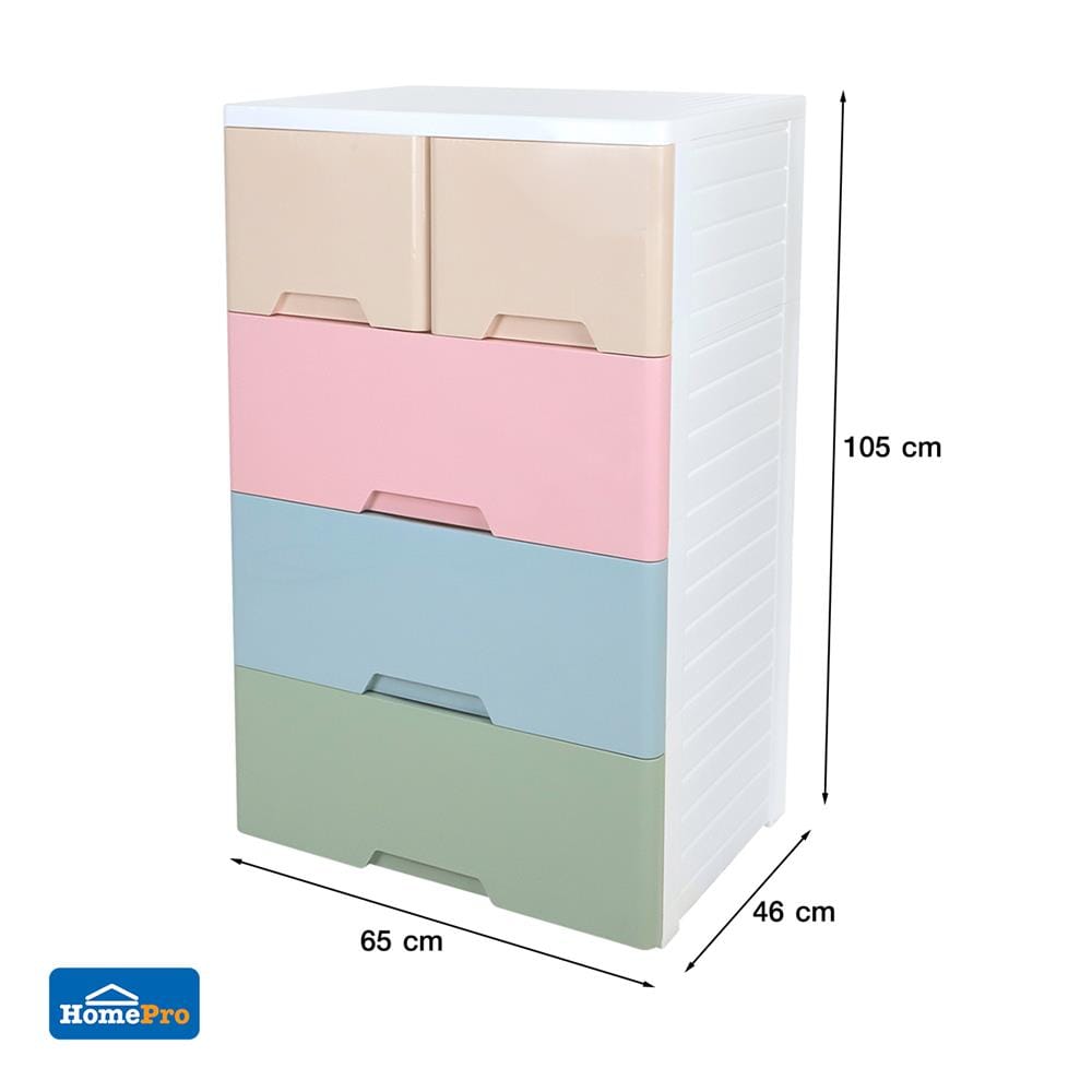 ตู้ลิ้นชัก 4 ชั้นทึบ STACKO NEAT 65x46x105 ซม. PASTEL