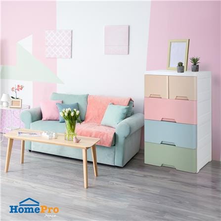 ตู้ลิ้นชัก 4 ชั้นทึบ STACKO NEAT 58x40x93.5 ซม. PASTEL_4