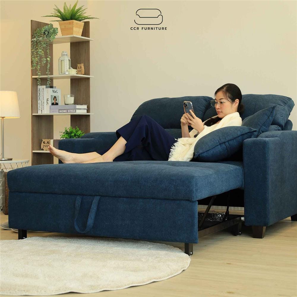 โซฟาเบด CCR FURNITURE รุ่น NEW YORK (นิวยอร์ก) ขนาด 156 cm. ผ้า สีน้ำเงิน (A1-38)_9