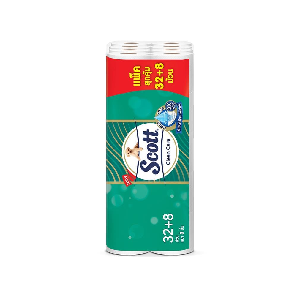 กระดาษชำระ SCOTT CLEAN CARE (แพ็ก 32+8 ชิ้น)
