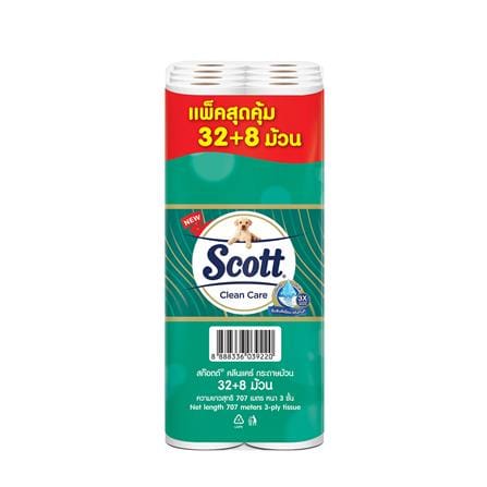 กระดาษชำระ SCOTT CLEAN CARE แพ็ก 32+8 ชิ้น_2