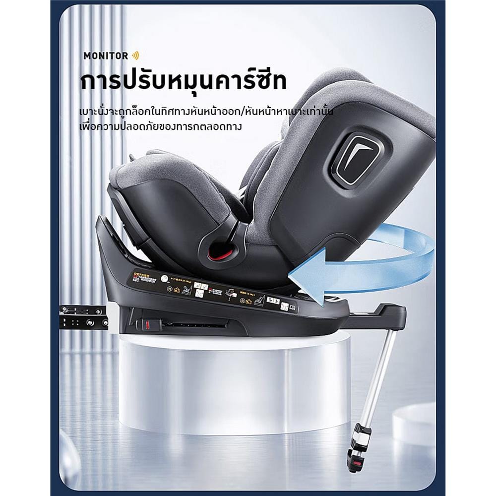 คาร์ซีท WELLDON SMART TURN CLASSIC เทา_1