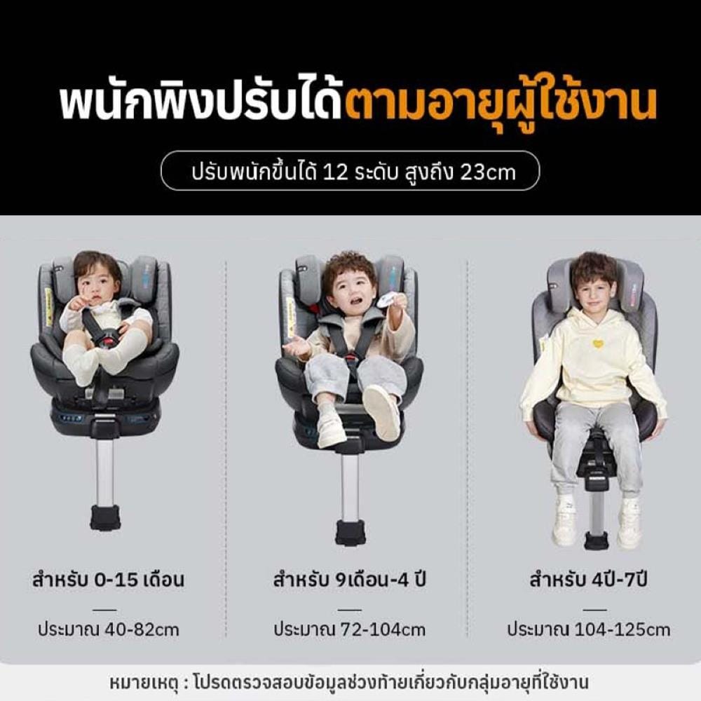 คาร์ซีท WELLDON SMART TURN ULTRA เทา_8