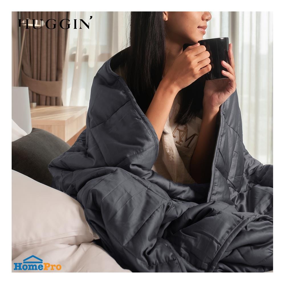 ผ้าห่มถ่วงน้ำหนัก HUGGIN รุ่น 5.4 KG 60X80-INCH สีเทาเข้ม_5