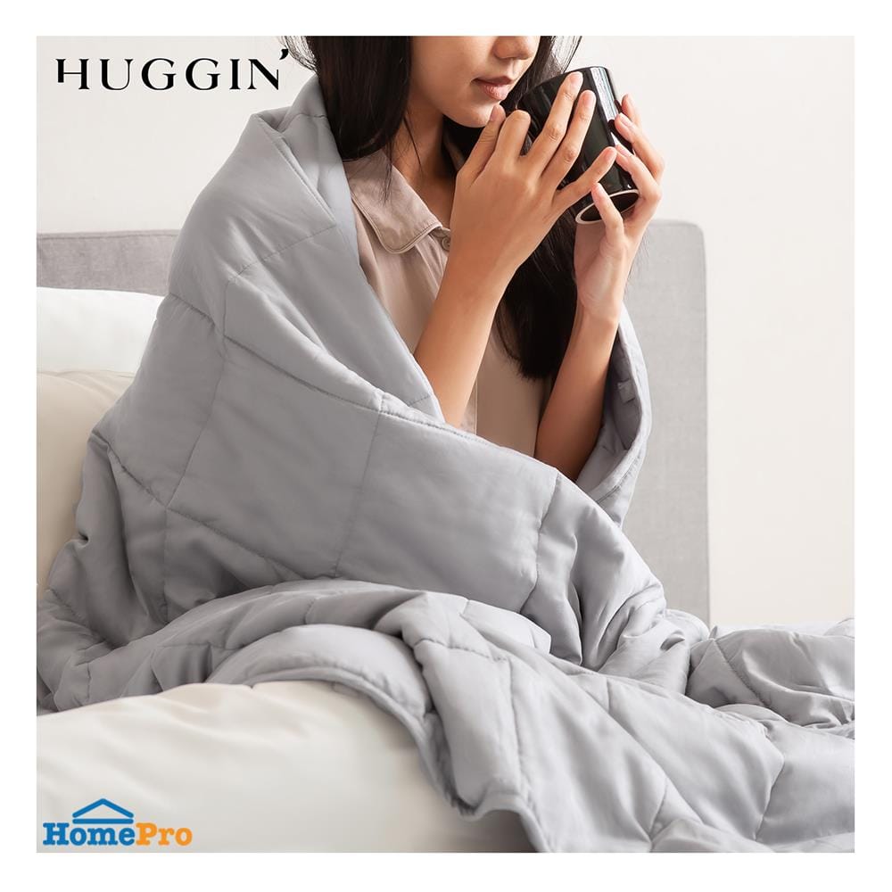 ผ้าห่มถ่วงน้ำหนัก HUGGIN รุ่น 6.8 KG 60X80-INCH สีเทาอ่อน_5