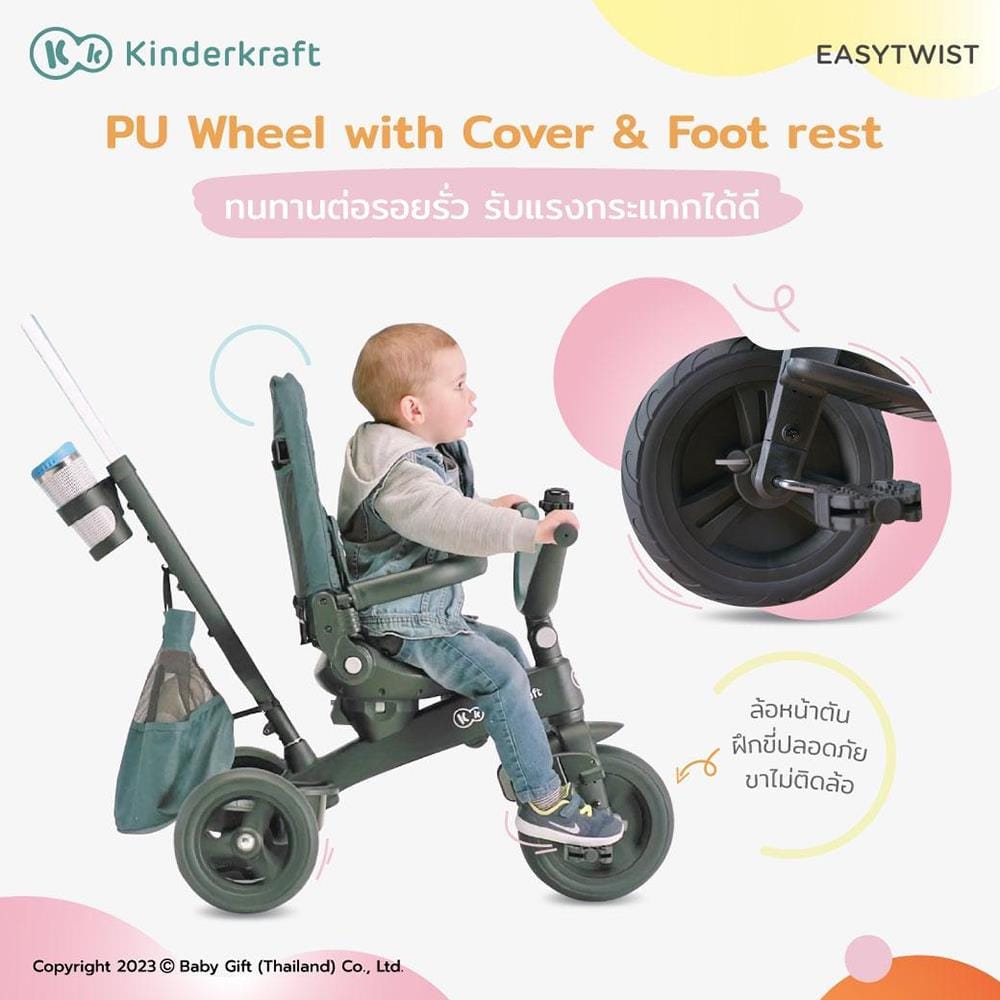 รถเข็น KINDERKRAFT EASY TWIST เขียว_3