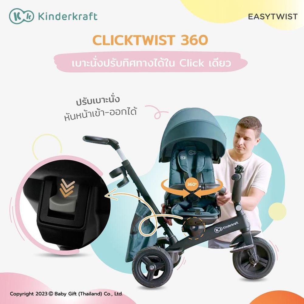 รถเข็น KINDERKRAFT EASY TWIST เขียว_8