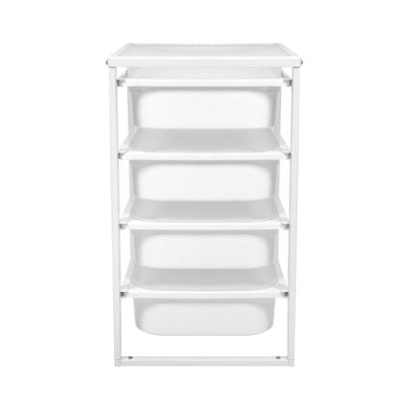 ชั้นเหล็กพร้อมกล่อง 4 ชั้น STACKO 43.5x36.5x60 ซม. สีขาว_1